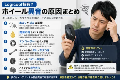 Logicool特有？機種別に見るホイール異音の原因まとめ