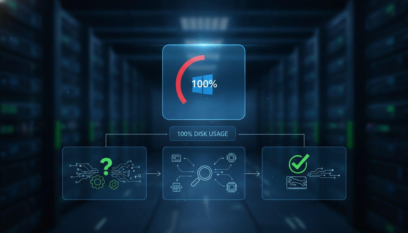 ディスク使用率100%の問題は、原因の切り分けが最短の解決方法です